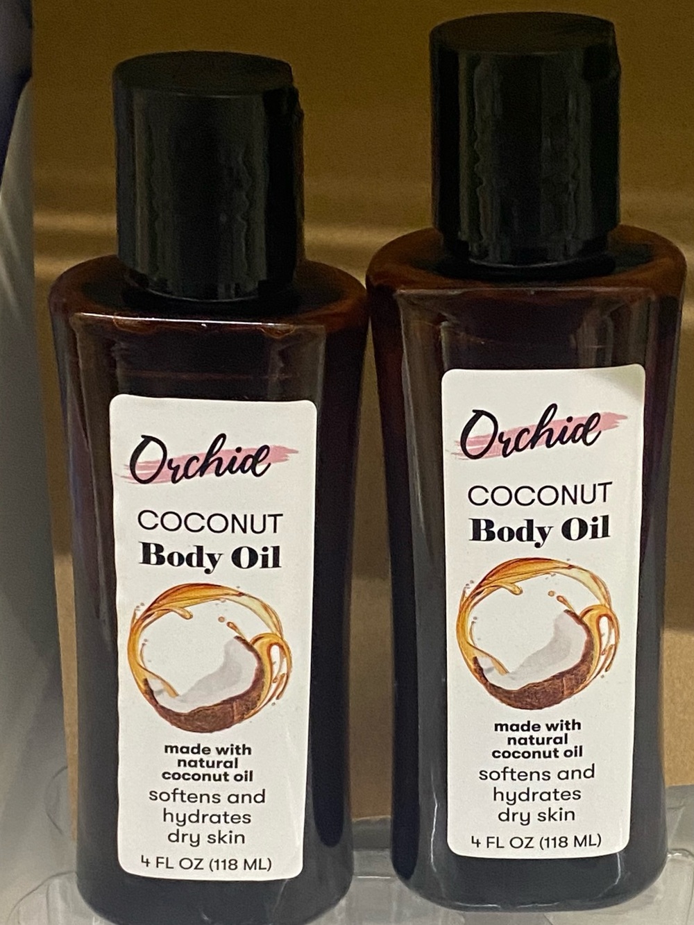 Orchid Coconut Body Oil Hydrating Skin Oil 2 bottles